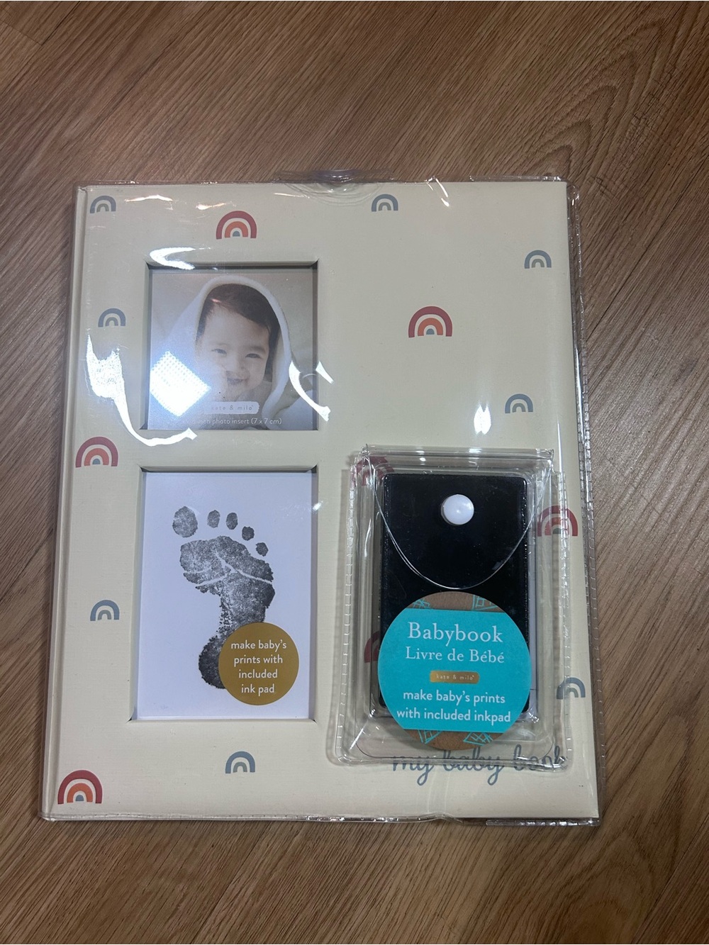 Kate & Milo Baby Memory Book Rainbow First Year Journal Ink Pad Keepsake